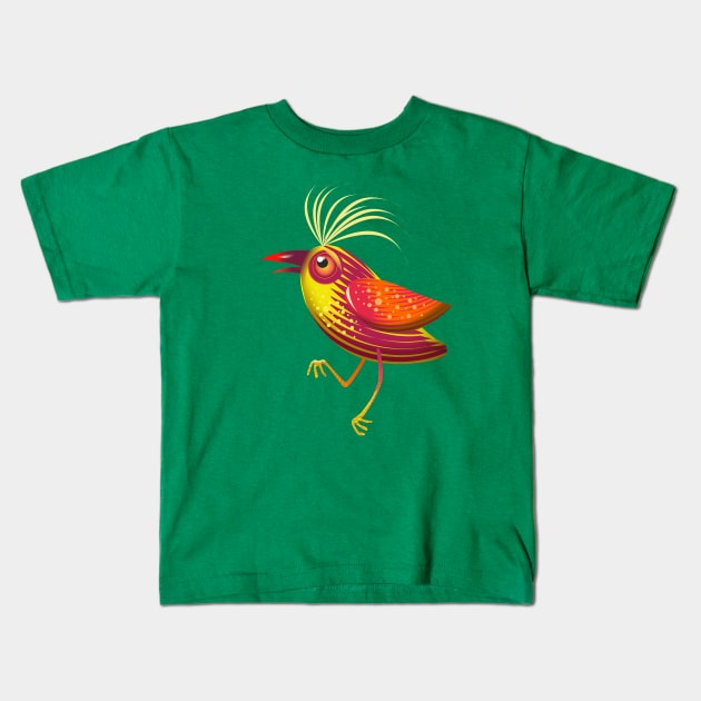 Little Striped Bird Kids T-Shirt by emespixels